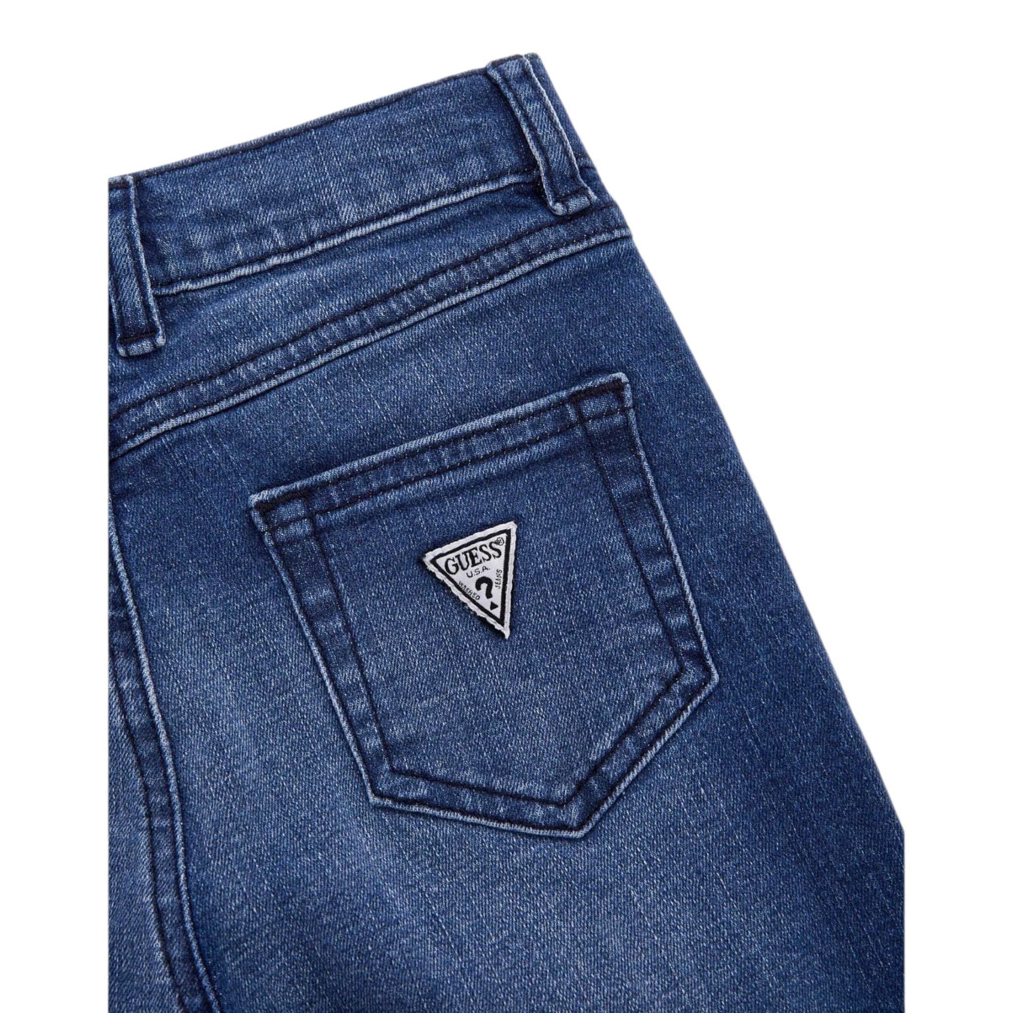 Guess Jeans tinta unita con Logo Blu per Bambina J3YA04D52Z0 BLU GUESS 