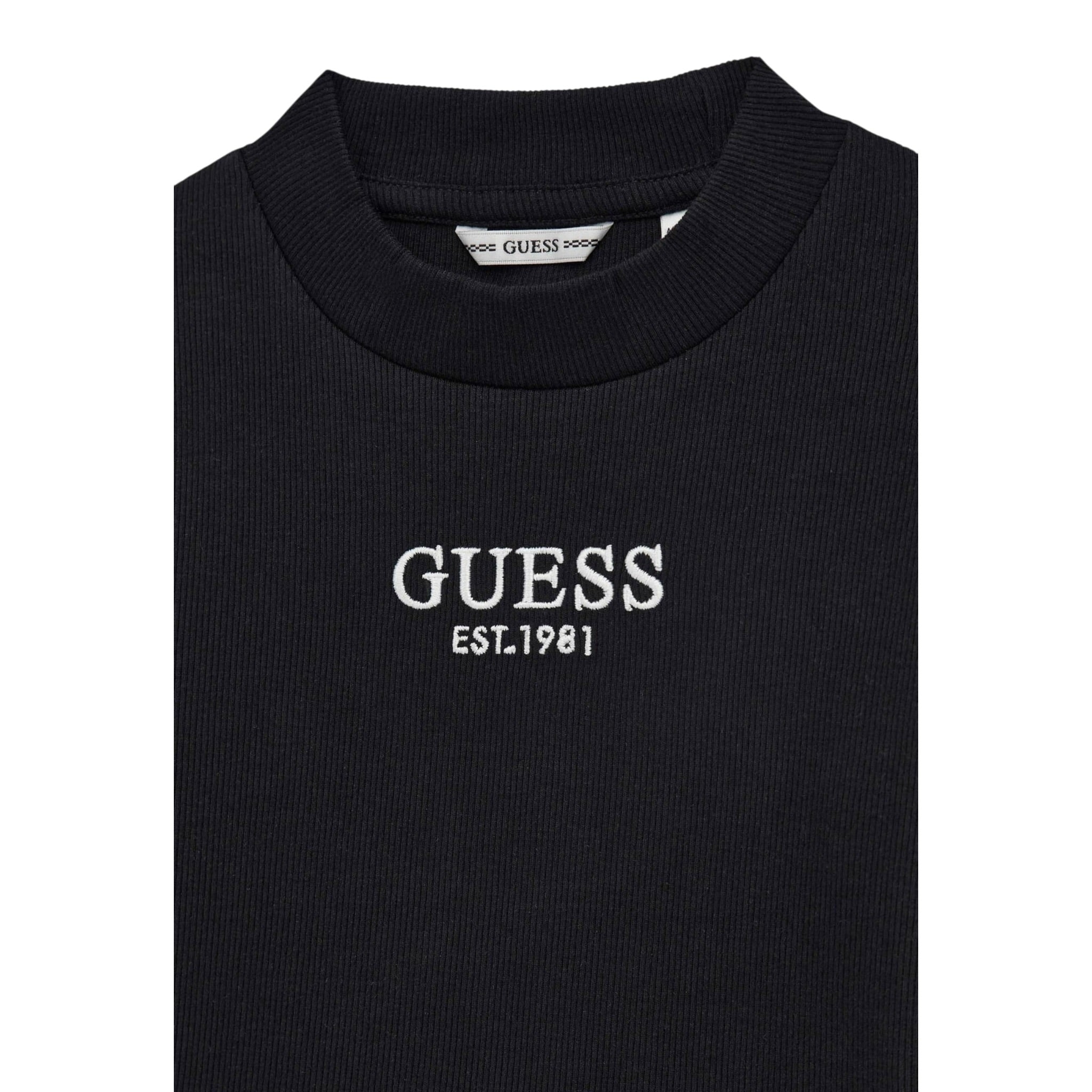 Guess Shirt tinta unita con Stampa Logo Nero per Bambina J4YI49KBZP4X NERO GUESS 