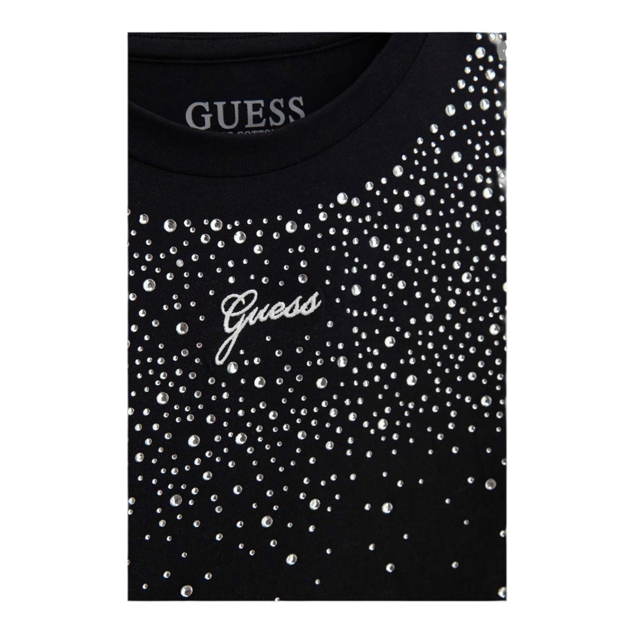 Guess Shirt tinta unita con Brillantini Nero per Bambina J5BI06J1314 NERO GUESS 