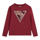 Guess Shirt Girocollo tinta unita con Logo Rosso per Bambina J5BI13J1314 ROSSO GUESS 