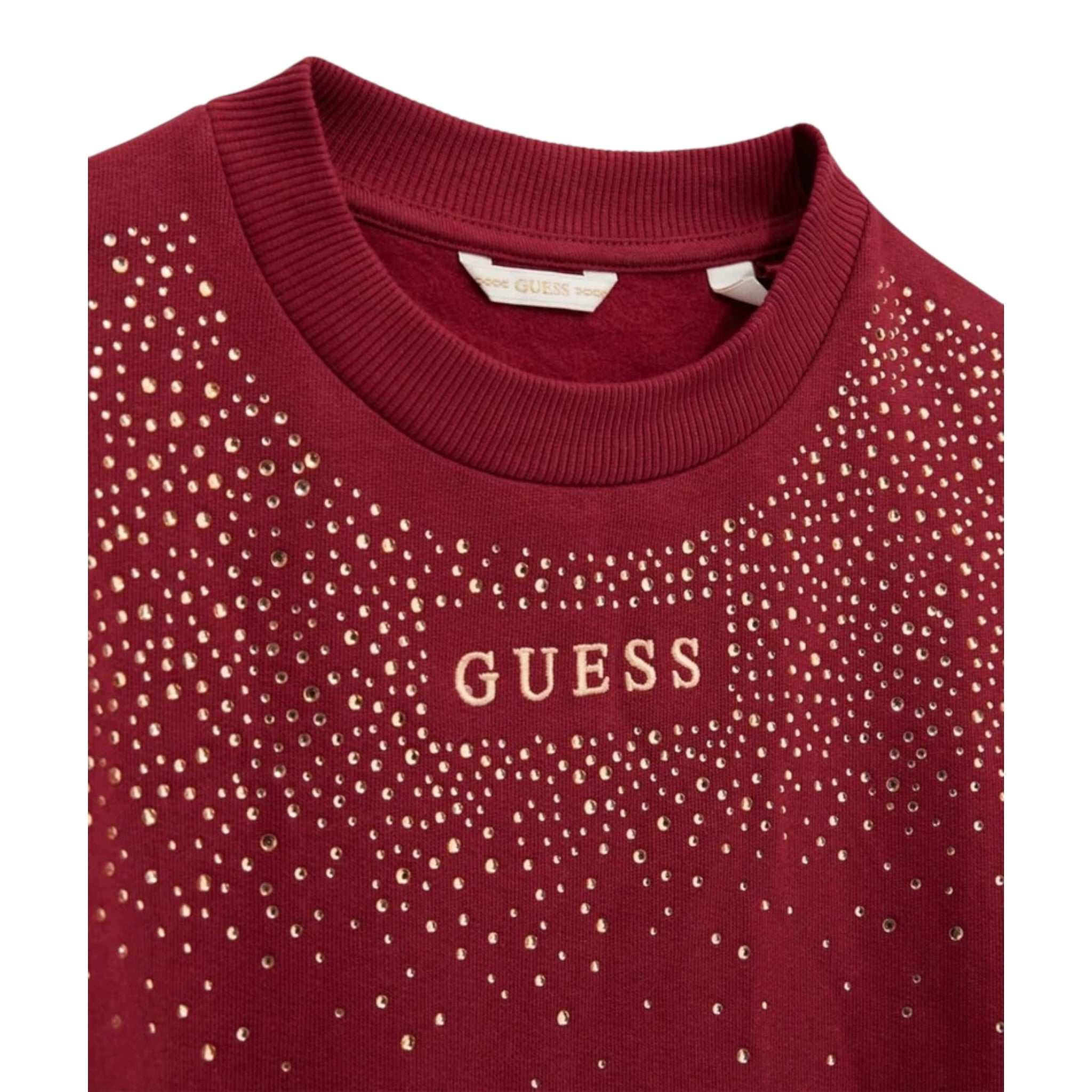 Guess Abito Felpa tinta unita con Brillantini Bordeaux per Bambina J5BK07KAV34 BORDEAUX GUESS 