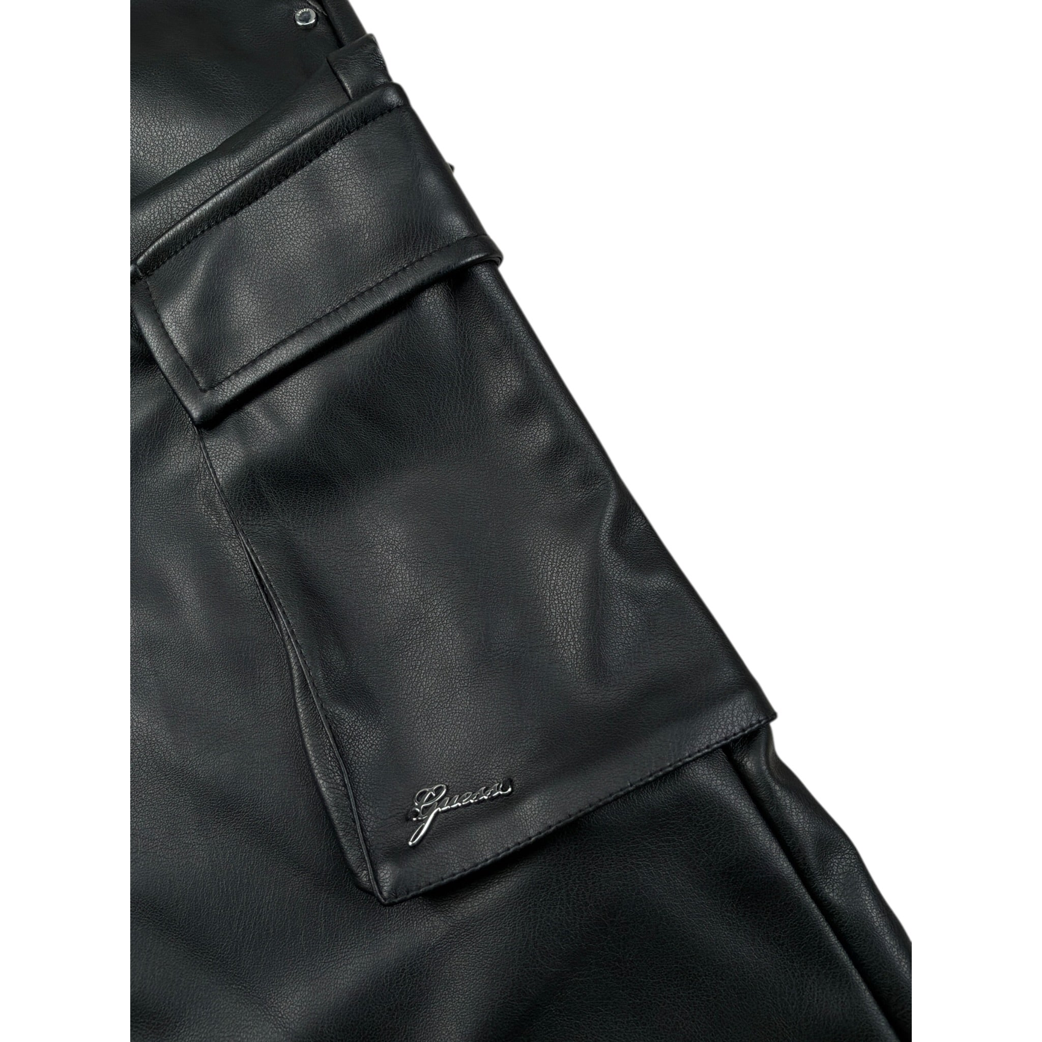 Guess Pantalone tinta unita Modello Palazzo In Ecopelle Nero per Bambina J5YB03WFV60 NERO GUESS 