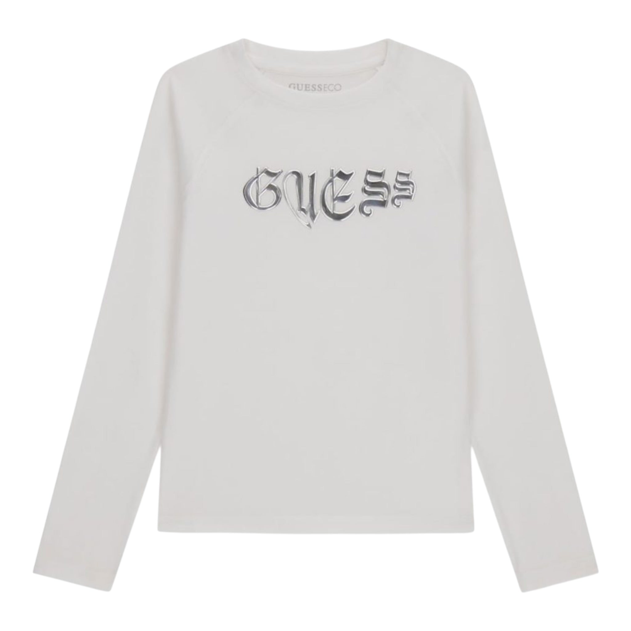 Guess Shirt tinta unita Girocollo con Stampa Bianco per Bambina J5YI13K6YW4X BIANCO GUESS 