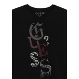 Guess Shirt Girocollo tinta unita con Paillettes Nero per Bambina J5YI14KAPO0 NERO GUESS 