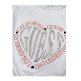 Guess Shirt Girocollo tinta unita con Stampa Bianco per Bambina J5YI38K6YW4 BIANCO GUESS 