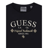 Guess T-Shirt Girocollo tinta unita con Logo Nero per Bambina J5YI40I3Z14 NERO GUESS 