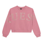 Guess Felpa tinta unita con Brillantini Rosa per Bambina J5YQ09KAV34 ROSA GUESS 