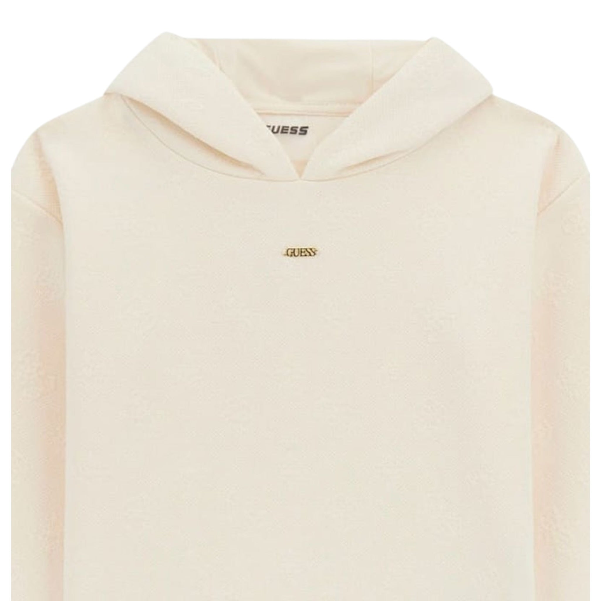 Guess Felpa tinta unita con Cappuccio Logata Panna per Bambina J5YQ24KBSL2 PANNA GUESS 