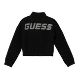 Guess Felpa tinta unita con Zip E Brillantini Nero per Bambina J5YQ31K7UW2 NERO GUESS 