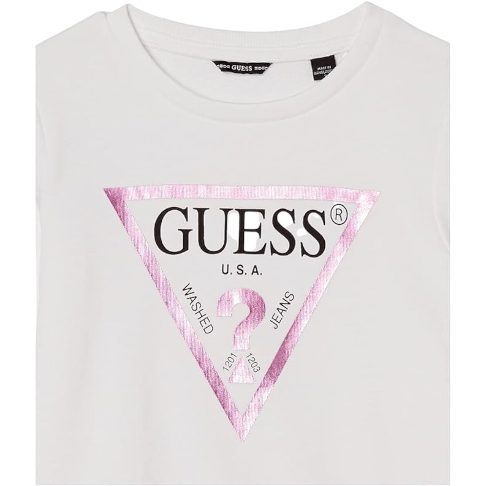 Guess Felpa tinta unita con Stampa Bianco per Bambina J74Q10KAUG0 BIANCO GUESS 