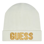 Guess Cappello tinta unita con Logo Panna per Bambina JB0Z12Z2Q00 PANNA GUESS 