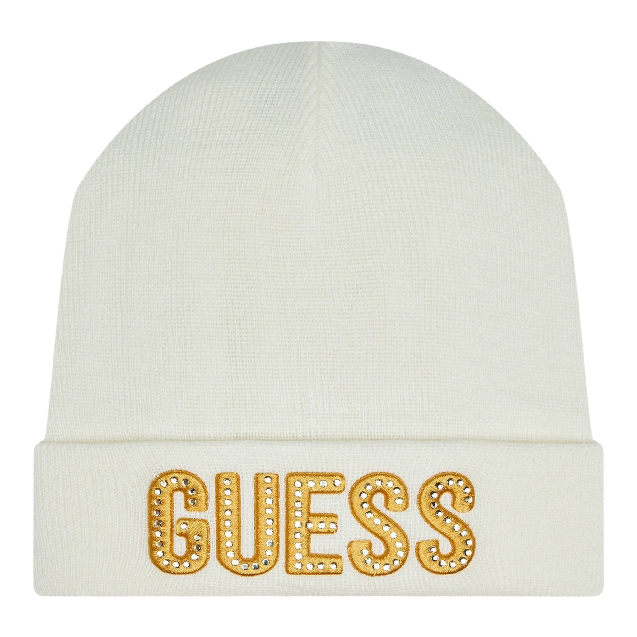 Guess Cappello tinta unita con Logo Panna per Bambina JB0Z12Z2Q00 PANNA GUESS 
