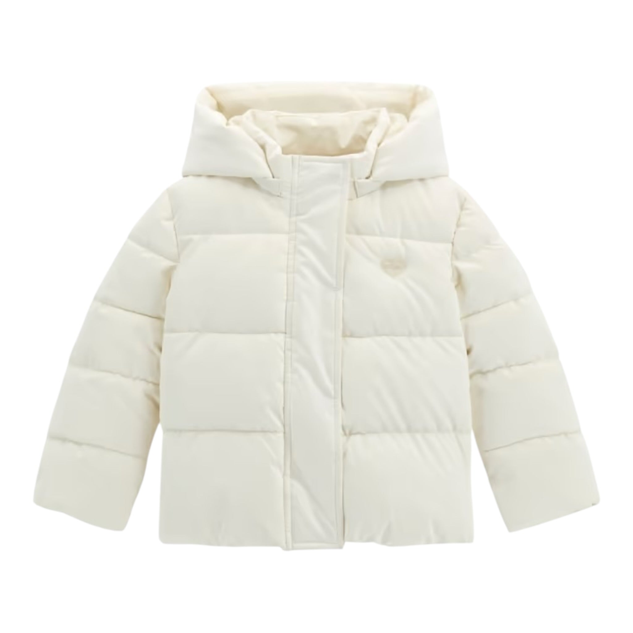 Guess Giubbino tinta unita con Zip E Cappuccio Panna per Neonata K5B04WGI20 PANNA GUESS 