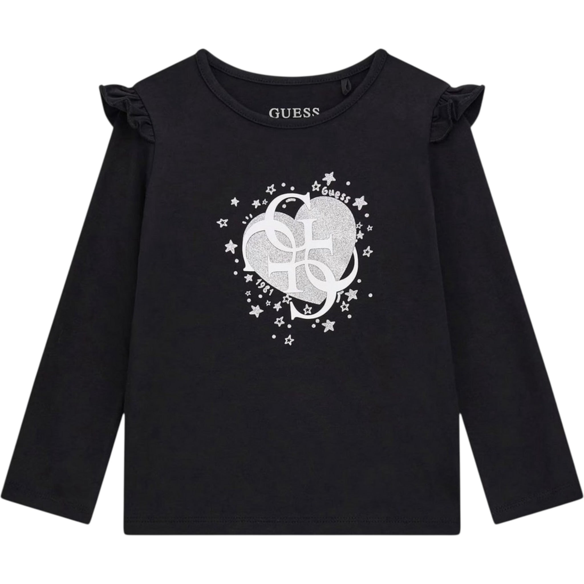Guess Shirt tinta unita con Stampa Nero per Bambina K5BI02J1314 NERO GUESS 
