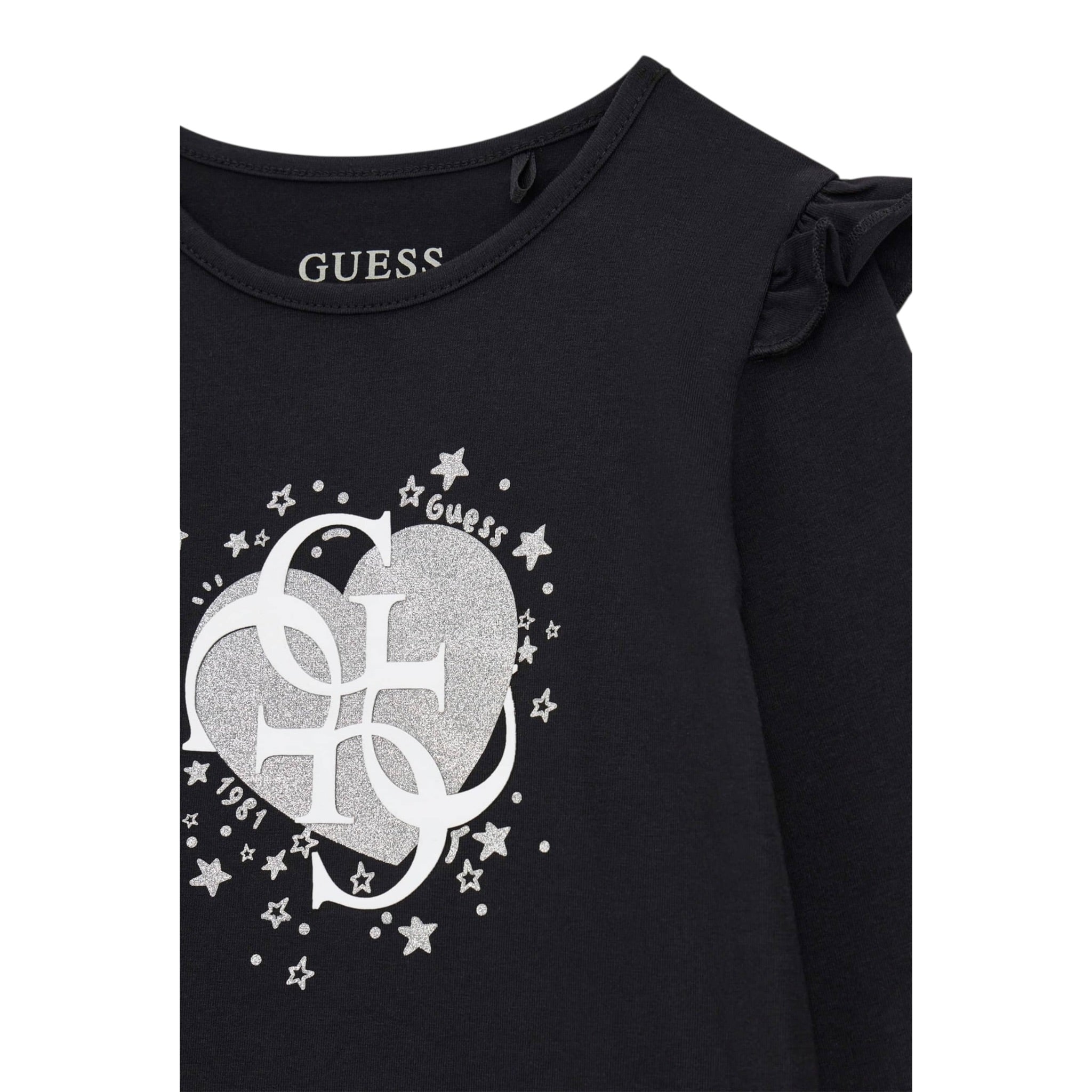 Guess Shirt tinta unita con Stampa Nero per Bambina K5BI02J1314 NERO GUESS 