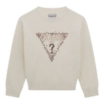 Guess Maglia Girocollo tinta unita con Paillettes Panna per Neonata K5BR04Z2NQ2X PANNA GUESS 
