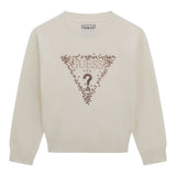 Guess Maglia Girocollo tinta unita con Paillettes Panna per Neonata K5BR04Z2NQ2X PANNA GUESS 