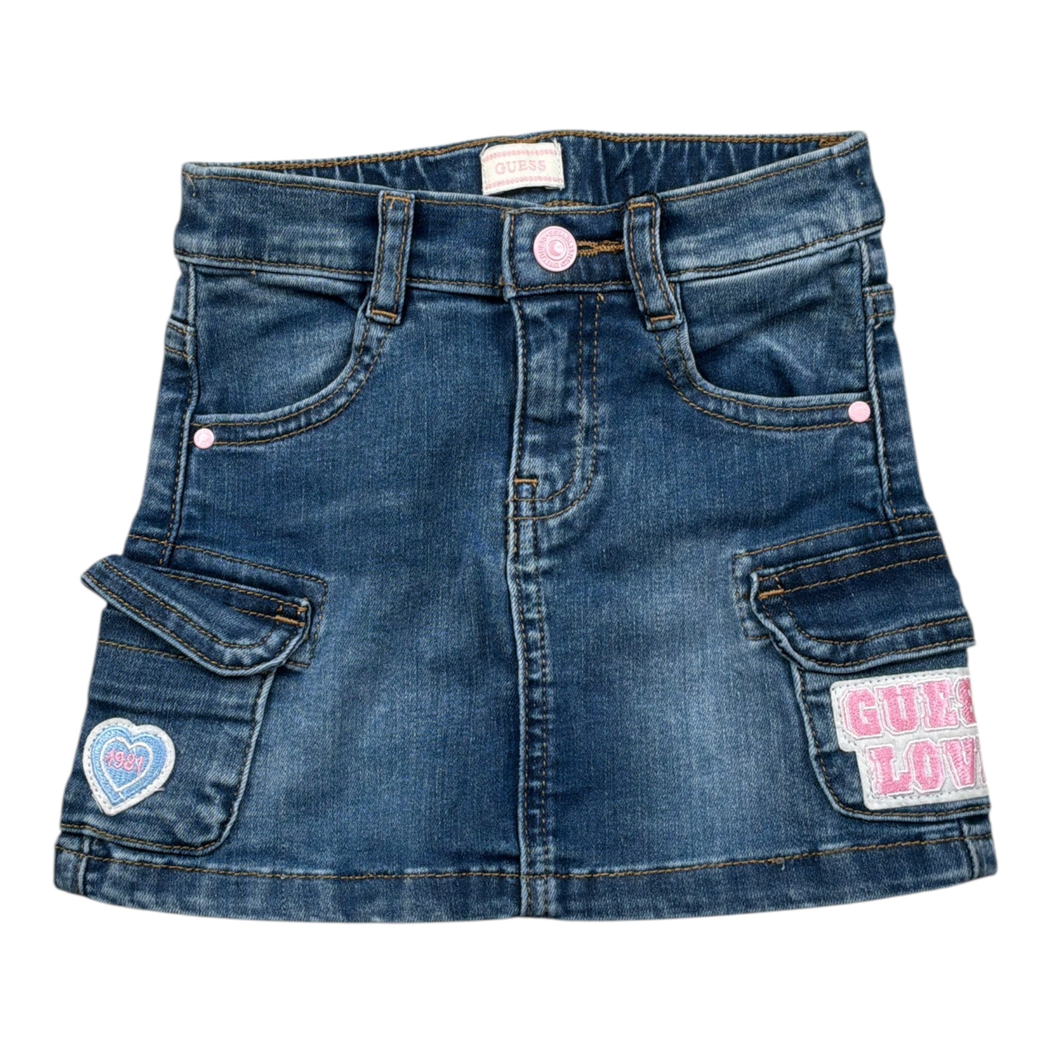 Guess Gonna In Denim tinta unita con Applicazioni Blu per Neonata K5YD01D4CA0 BLU GUESS 