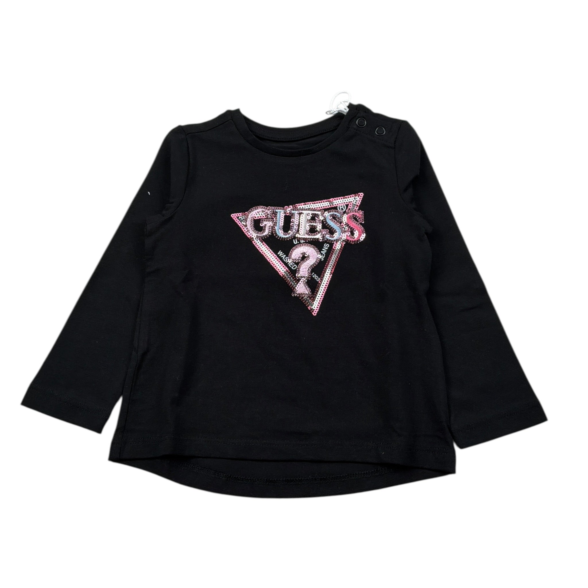 Guess Shirt tinta unita con Stampa Nero per Neonata K5YI10K6YW4 NERO GUESS 