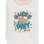 Guess Shirt tinta unita Girocollo con Stampa Bianco per Bambina K5YI14K6YW4 BIANCO GUESS 