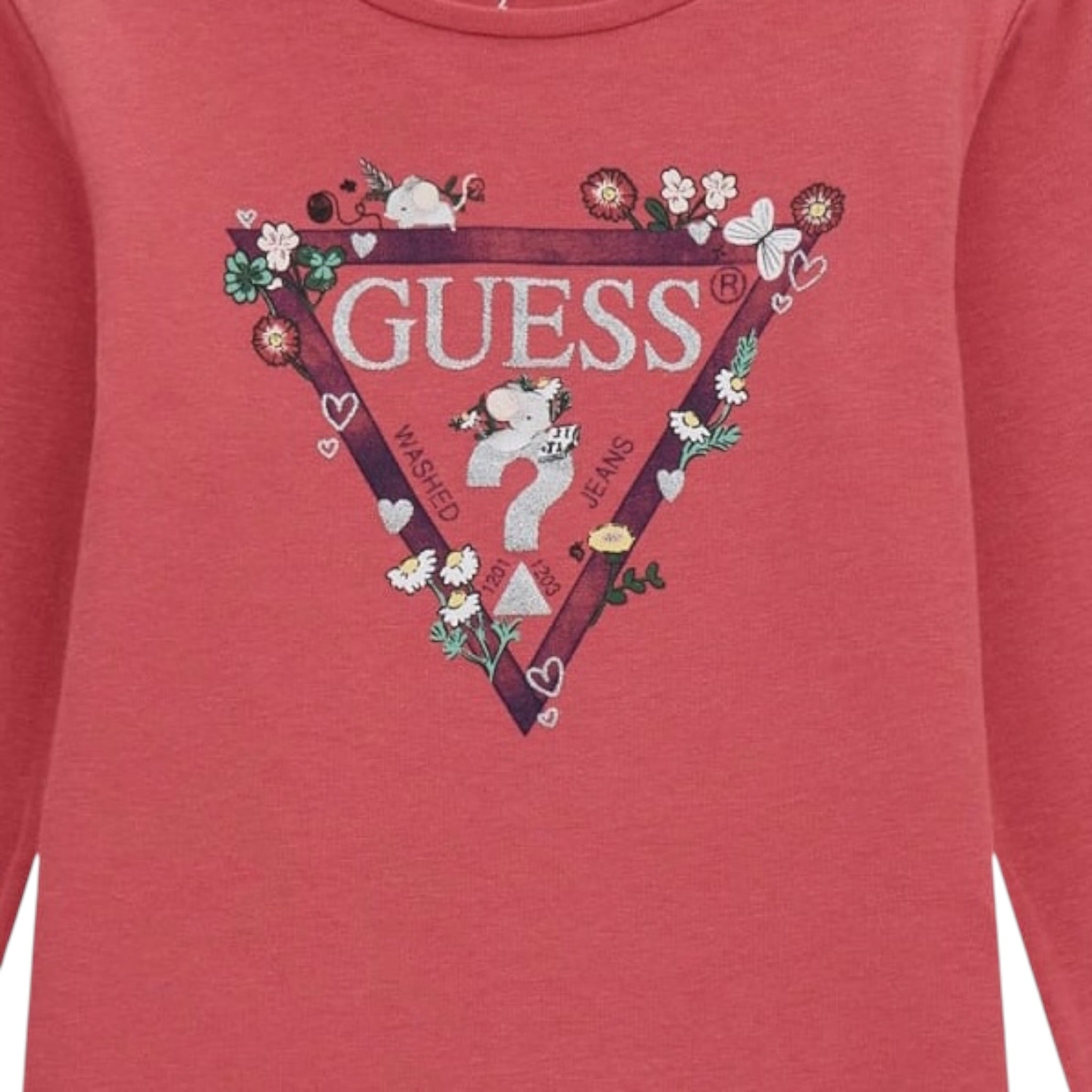 Guess Shirt tinta unita con Stampa Fragola per Neonata K5YI16K6YW4N FRAGOLA GUESS 