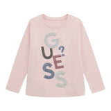 Guess Shirt Girocollo tinta unita con Paillettes Rosa per Neonata K5YI26KAPO0NX ROSA GUESS 