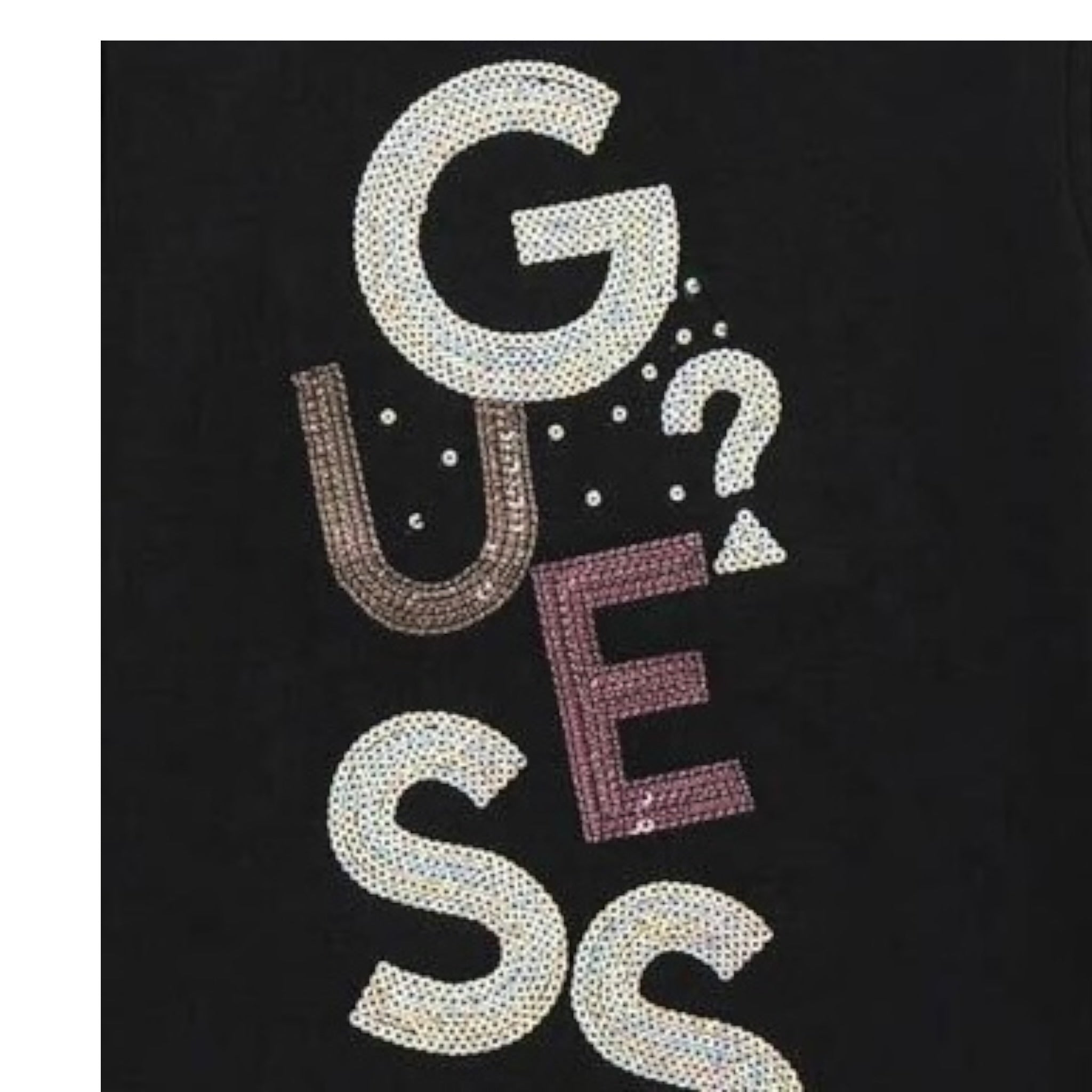 Guess Shirt Girocollo tinta unita con Paillettes Nero per Neonata K5YI26KAPO0XN NERO GUESS 