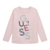 Guess Shirt Girocollo tinta unita con Paillettes Rosa per Bambina K5YI26KAPO0X ROSA GUESS 