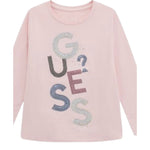 Guess Shirt Girocollo tinta unita con Paillettes Rosa per Bambina K5YI26KAPO0X ROSA GUESS 