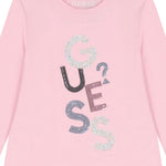 Guess Shirt Girocollo tinta unita con Paillettes Rosa per Neonata K5YI26KAPO0XXN ROSA GUESS 