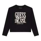 Guess Shirt tinta unita Girocollo con Stampa Nero per Bambina K5YI32K6YW4 NERO GUESS 