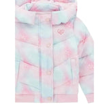Guess Giubbino tinta unita con Zip Cappuccio E Fantasia Rosa per Neonata K5YL02WEGY00 ROSA GUESS 