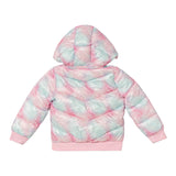Guess Giubbino tinta unita con Zip Cappuccio E Fantasia Rosa per Neonata K5YL02WEGY0 ROSA GUESS 
