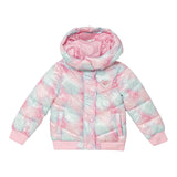 Guess Giubbino tinta unita con Zip Cappuccio E Fantasia Rosa per Neonata K5YL02WEGY0 ROSA GUESS 