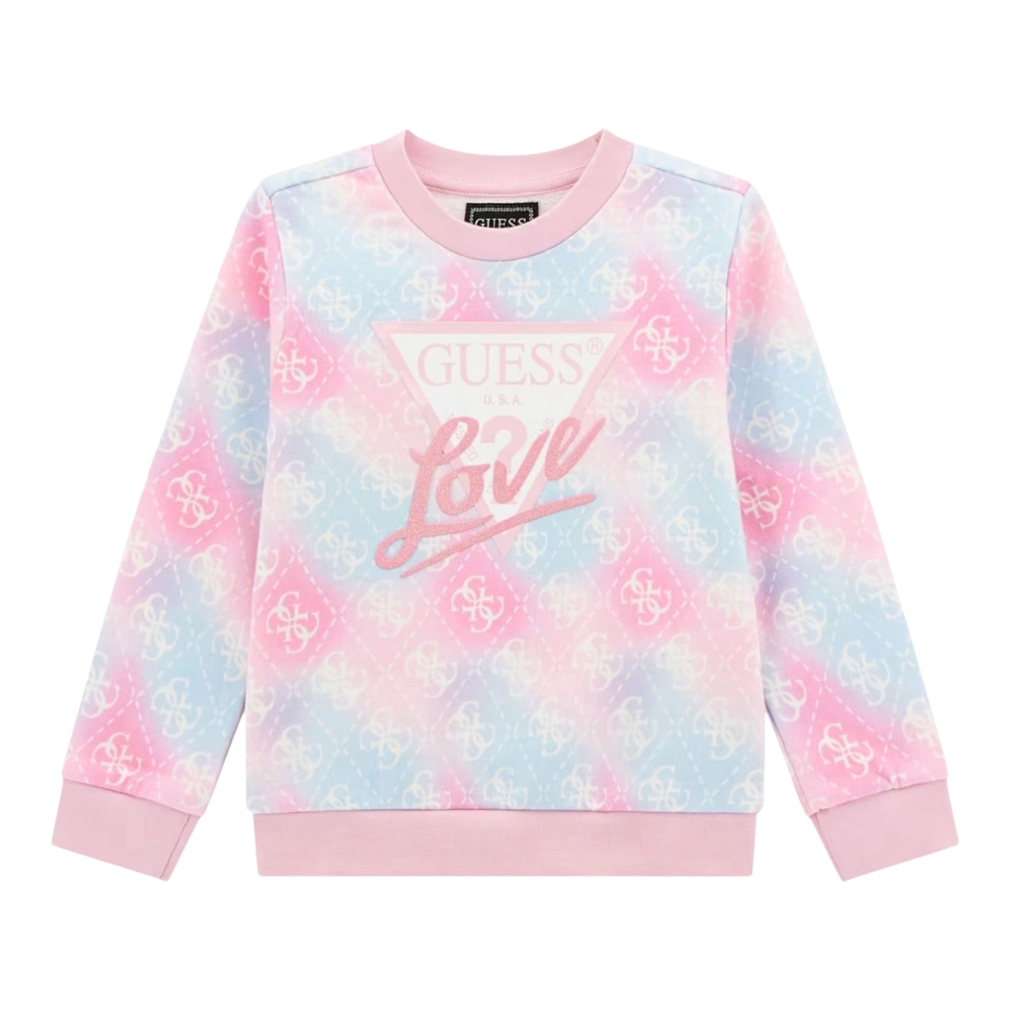 Guess Felpa Chiusa Girocollo tinta unita Stampa Fantasia Multicolor per Neonata K5YQ02KA6R4X MULTICOLOR GUESS 
