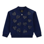 Guess Felpa tinta unita con Zip E Paillettes Blu per Neonata K5YQ07KAD74 BLU GUESS 