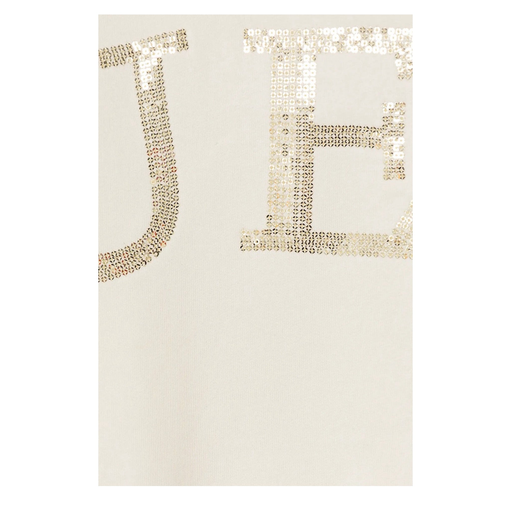 Guess Felpa Chiusa Girocollo tinta unita con Paillettes Panna per Bambina K5YQ09KAV34 PANNA GUESS 