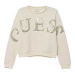 Guess Felpa Chiusa Girocollo tinta unita con Paillettes Panna per Bambina K5YQ09KAV34X PANNA GUESS 