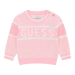 Guess Maglia Girocollo tinta unita con Logo Rosa per Neonata K5YR00Z3OJ0N ROSA GUESS 