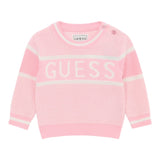Guess Maglia Girocollo tinta unita con Logo Rosa per Neonata K5YR00Z3OJ0N ROSA GUESS 