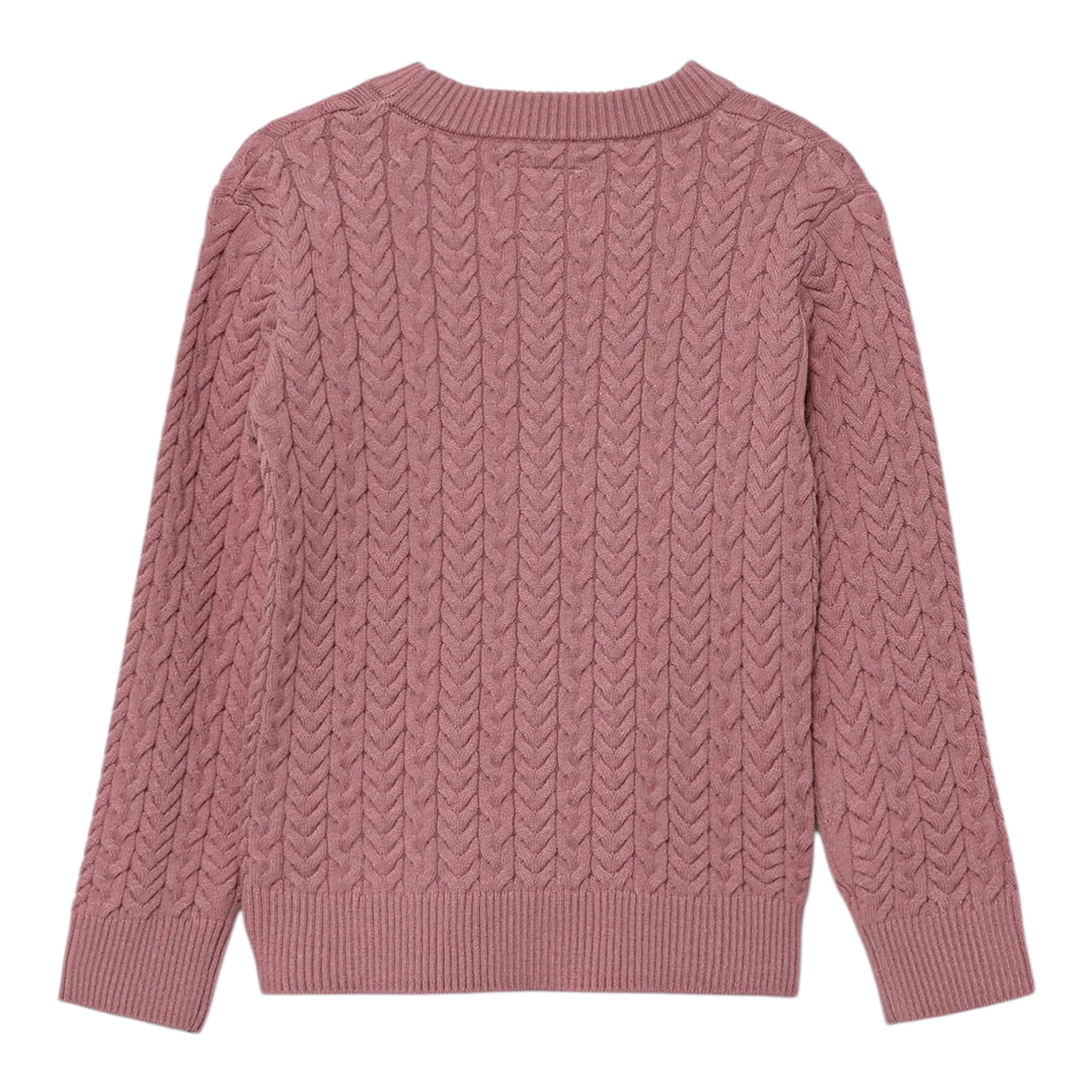 Guess Maglia Girocollo tinta unita con Lofo Rosa per Neonata K5YR04Z3OI0 ROSA GUESS 