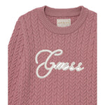 Guess Maglia Girocollo tinta unita con Lofo Rosa per Neonata K5YR04Z3OI0 ROSA GUESS 