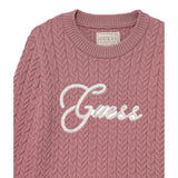 Guess Maglia Girocollo tinta unita con Lofo Rosa per Neonata K5YR04Z3OI0 ROSA GUESS 