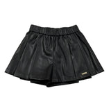 Liu Jo Short tinta unita In Ecopelle Nero per Bambina KF2056 NERO LIU JO 