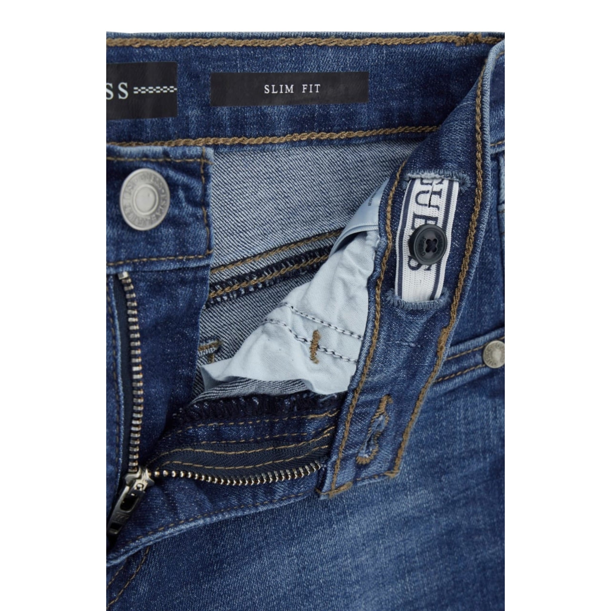 Guess Jeans tinta unita con Logo Blu per Bambino L3YA00D52Z0 BLU GUESS 