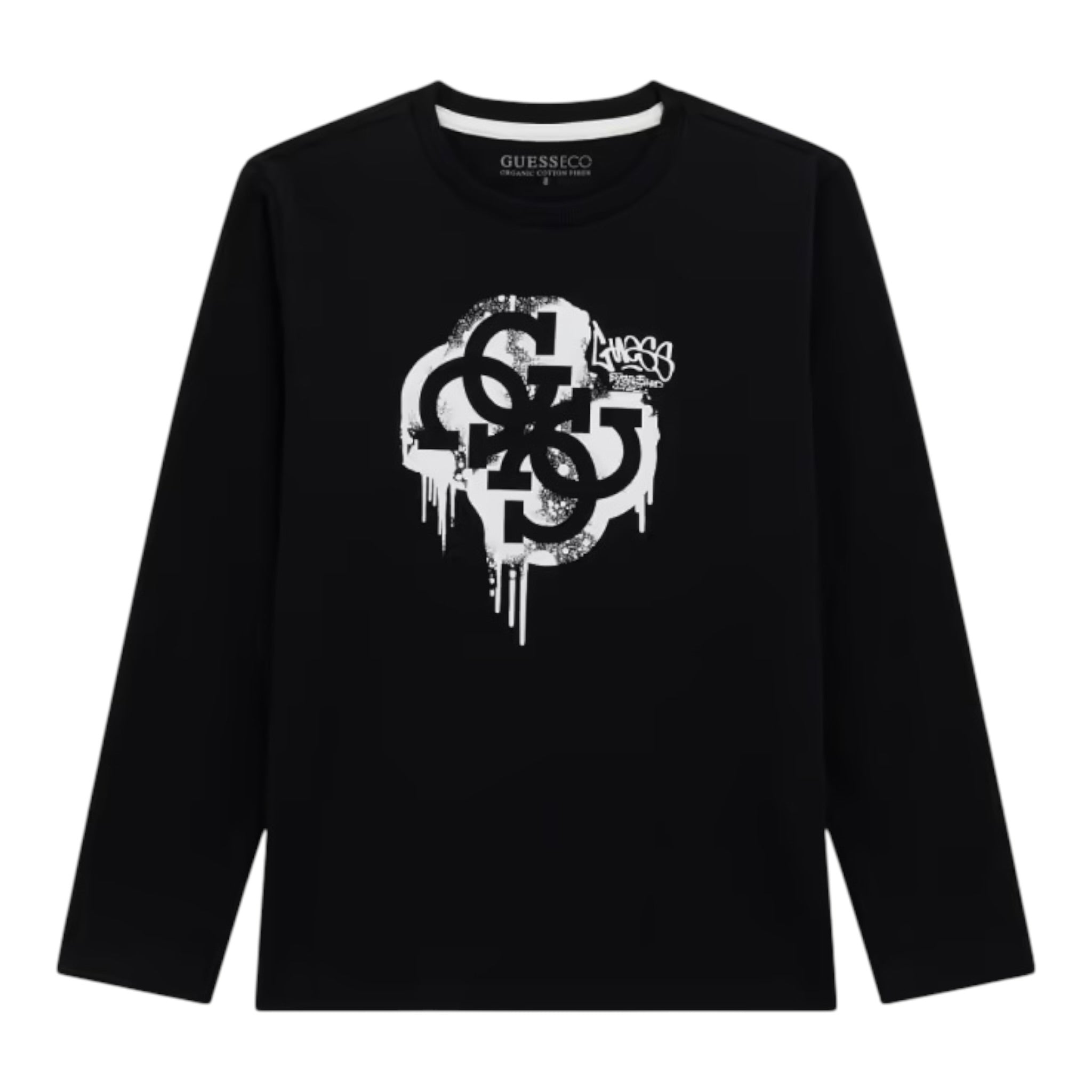 Guess Shirt Girocollo tinta unita con Stampa Nero per Bambino L5BI01L3Z14 NERO GUESS 