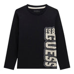 Guess Shirt Girocollo tinta unita con Stampa Nero per Bambino L5BI19I3Z14 NERO GUESS 