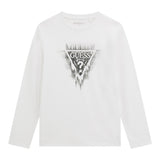 Guess Shirt Girocollo tinta unita con Stampa Bianco per Bambino L5BI21I3Z14 BIANCO GUESS 