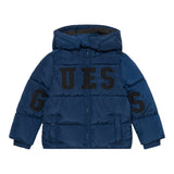 Guess Giubbino tinta unita con Cappuccio Blu per Bambino L5BL01WB240 BLU GUESS 