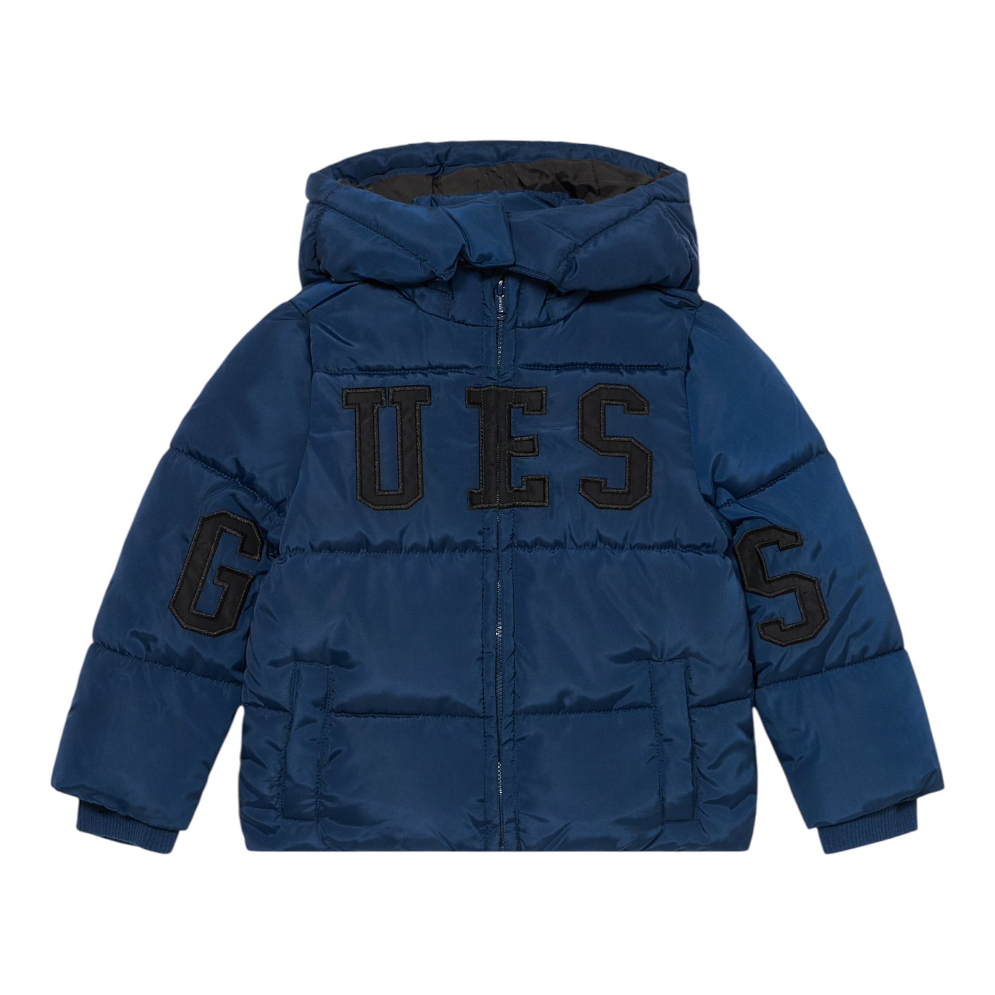 Guess Giubbino tinta unita con Cappuccio Blu per Bambino L5BL01WB240 BLU GUESS 